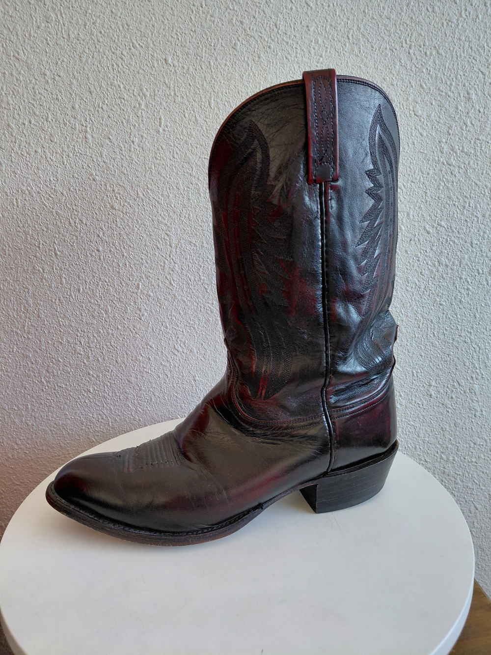 SOLD SOLD Black Cherry Leather Western Men's Boots